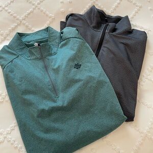 Lot of 2 Men’s Golf Teal and Gray Quarter-Zip Pullovers